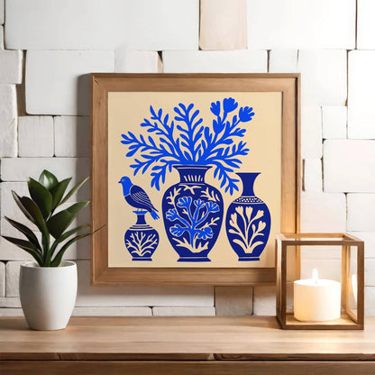 Blue Rococo Nature Square Print 2025