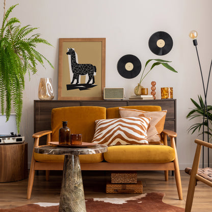 Beige Minimalist LLama Wall Art