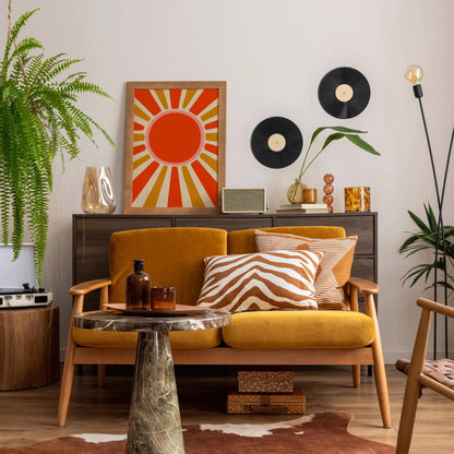 Retro Boho Red Sun Poster