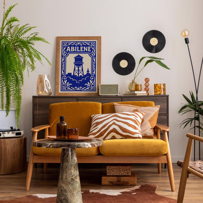 Abilene Texas Blue Cityscape Poster