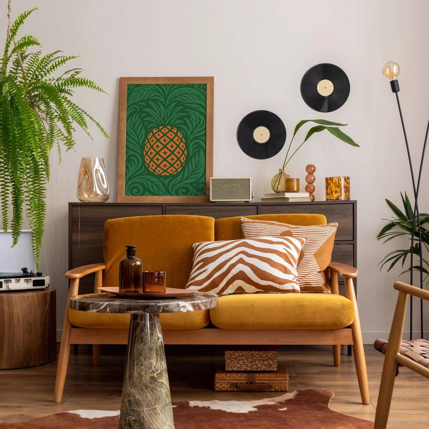 Kitchen Wall Art - Tropical Pineapple Print