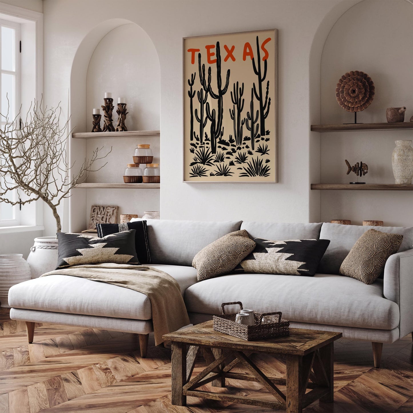 Texas Cactus Poster - Desert Plant Wall Art Print