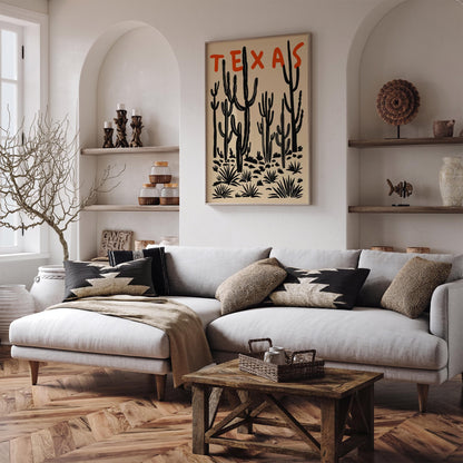 Texas Cactus Poster - Desert Plant Wall Art Print