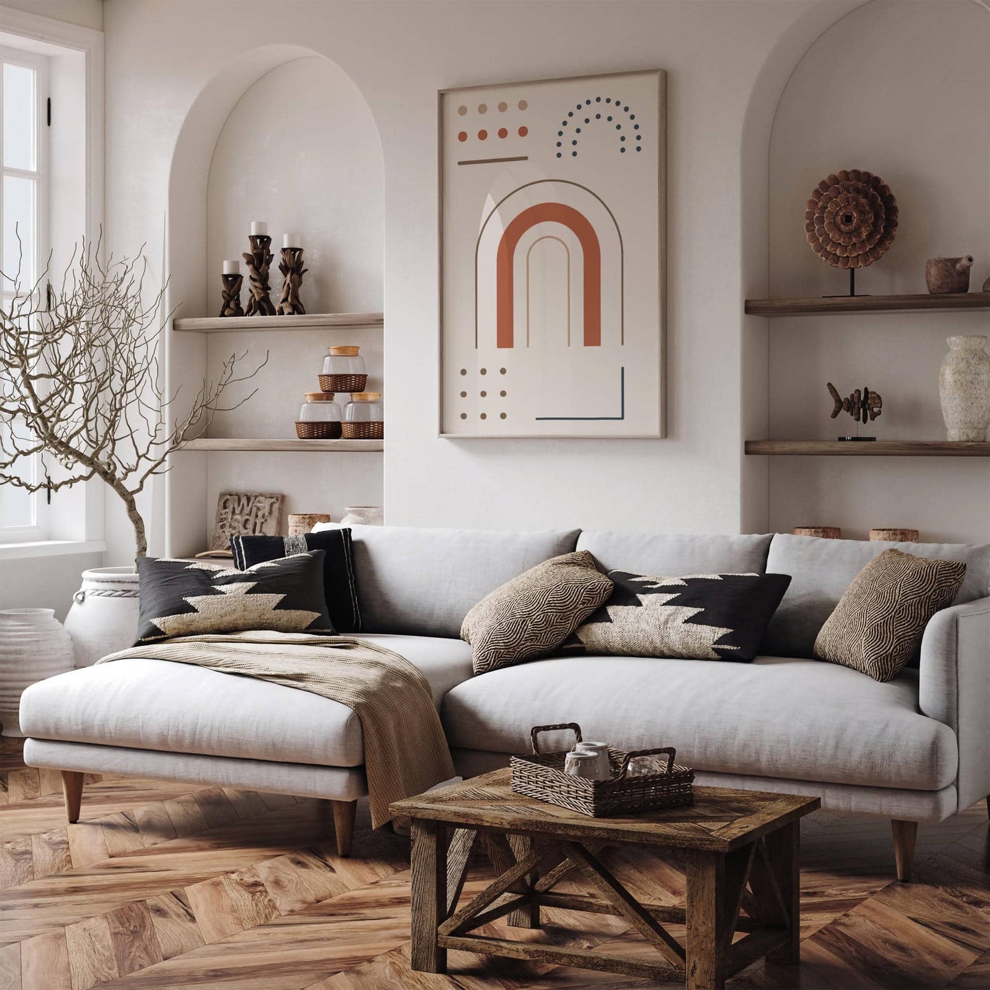 Modern Aesthetic Minimalist Art Print in Neutral Tones