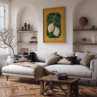 Rococo Lemons Poster for Kitchen Wall Decor