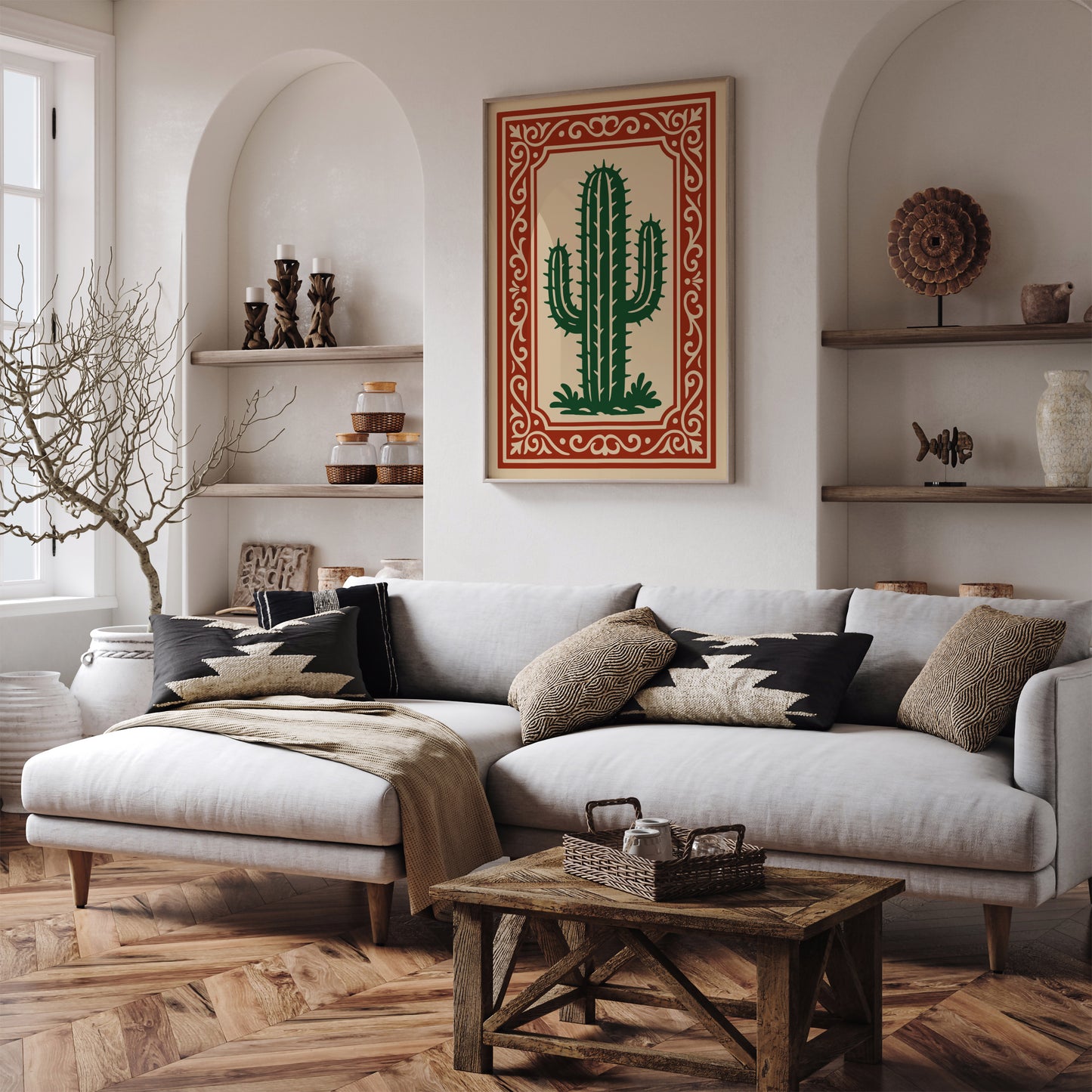 Cacti Art Print - Rococo Botanical Wall Art Poster