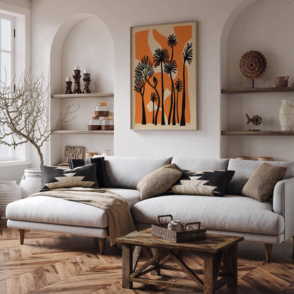Mid Century Modern Palm Trees Abstract Poster