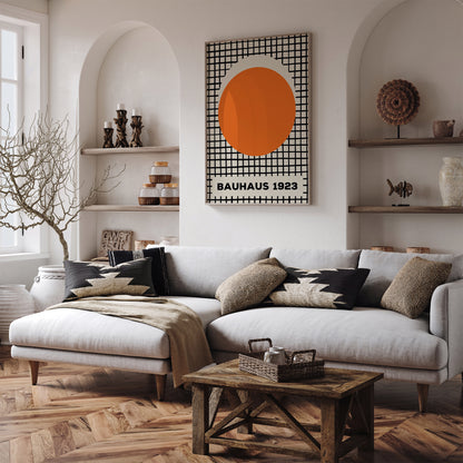 Orange Geometric Bauhaus Wall Art