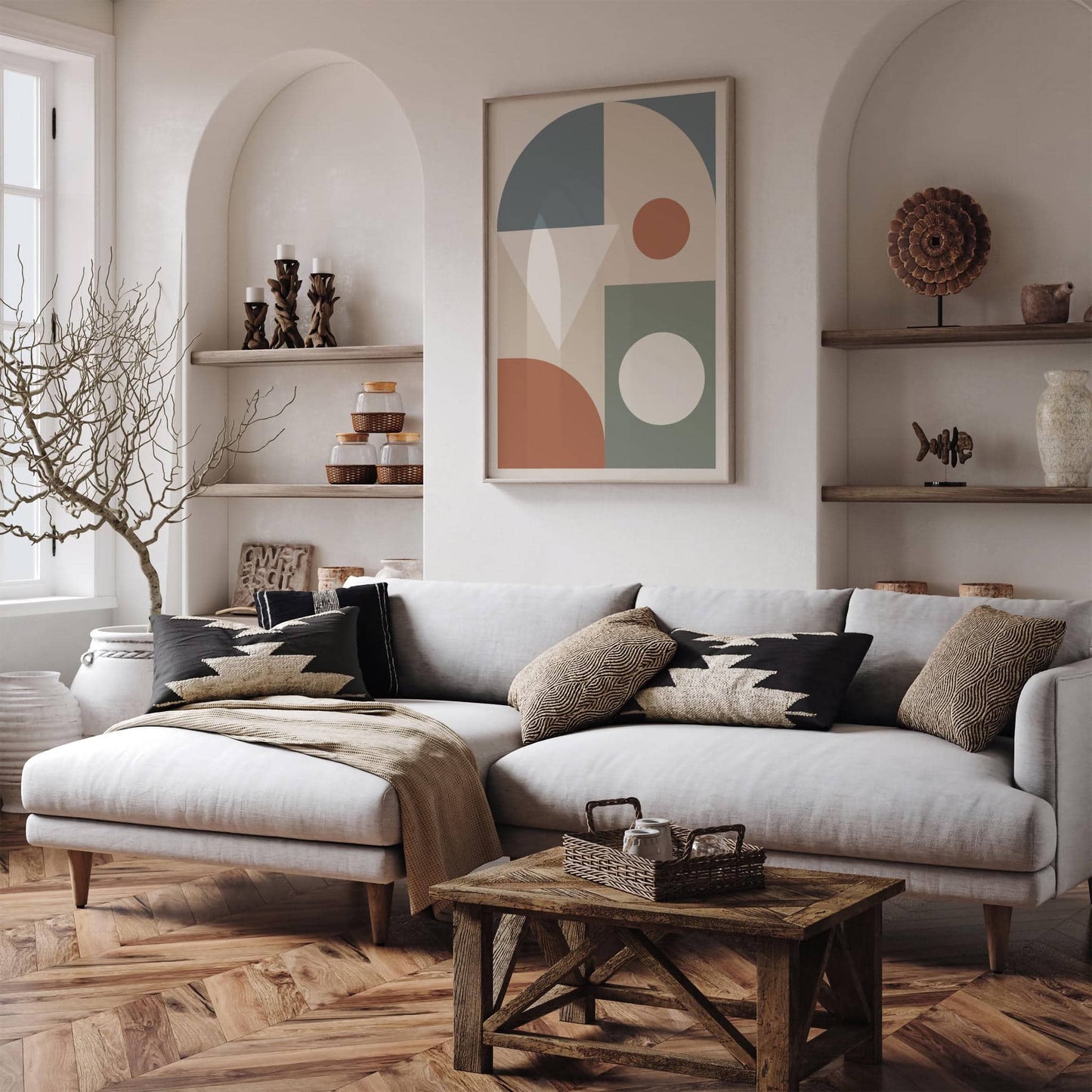 Soft Colors, Bold & Simple Shapes Print