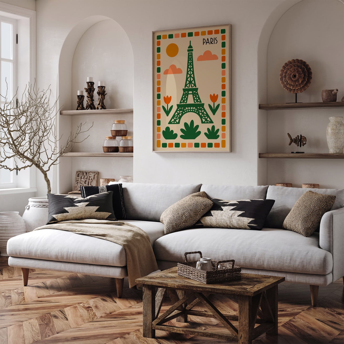 Mid Century Modern Paris - Eiffel Tower Wall Art Print