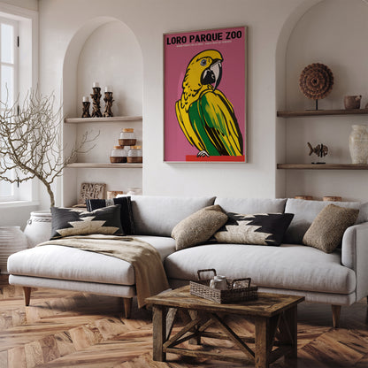 Loro Parque Zoo Retro Parrot Poster