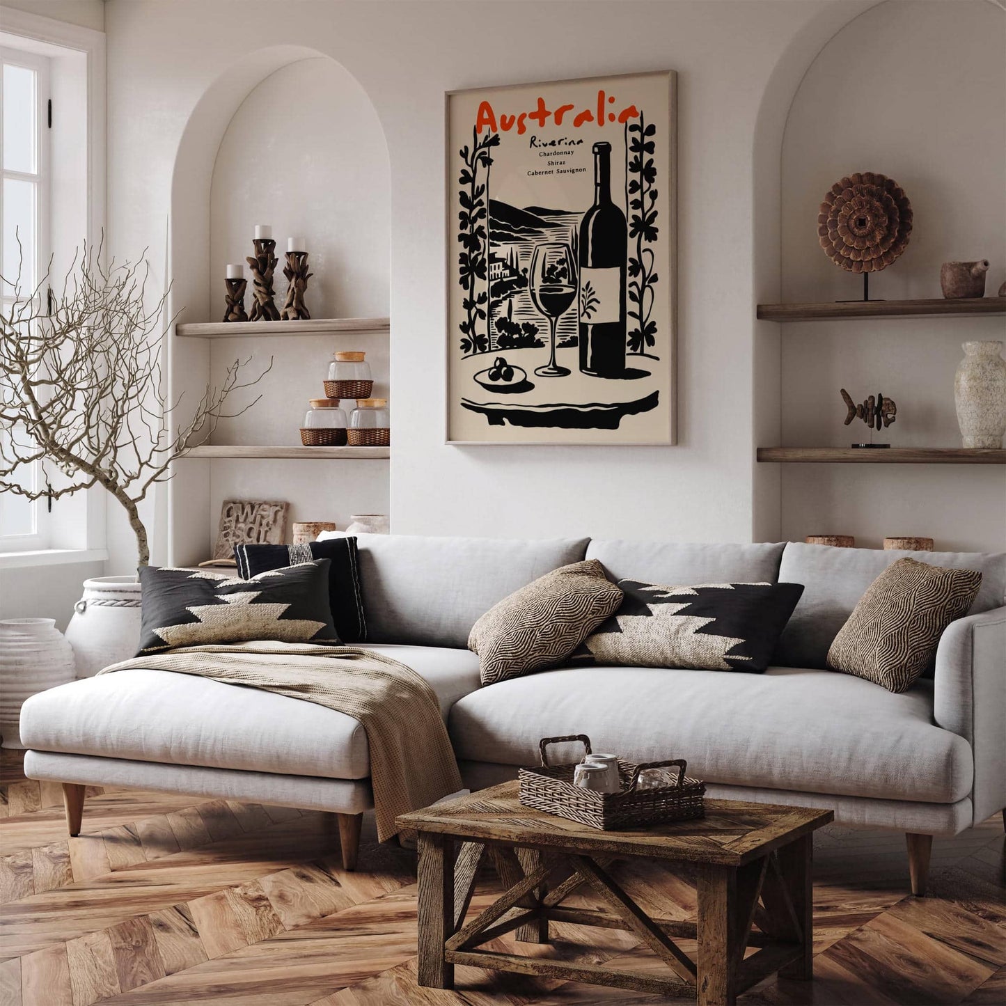 Australia Wine Collection Travel Poster