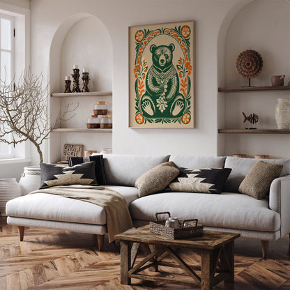 Green Teddy Bear Green Animal Poster