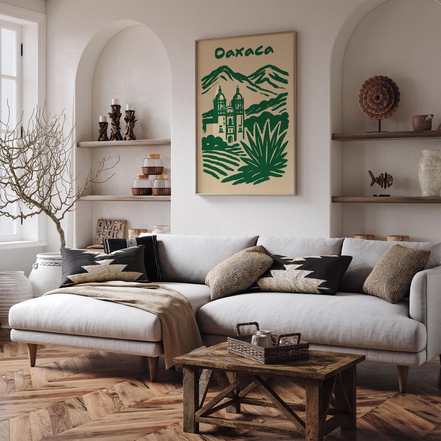Oaxaca Mexico Poster - Green Travel Wall Art