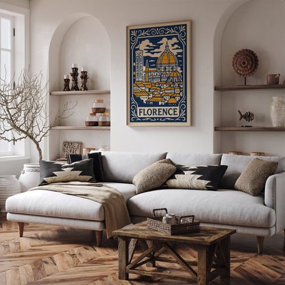 Florence Cityscape Art Print in Rococo Style