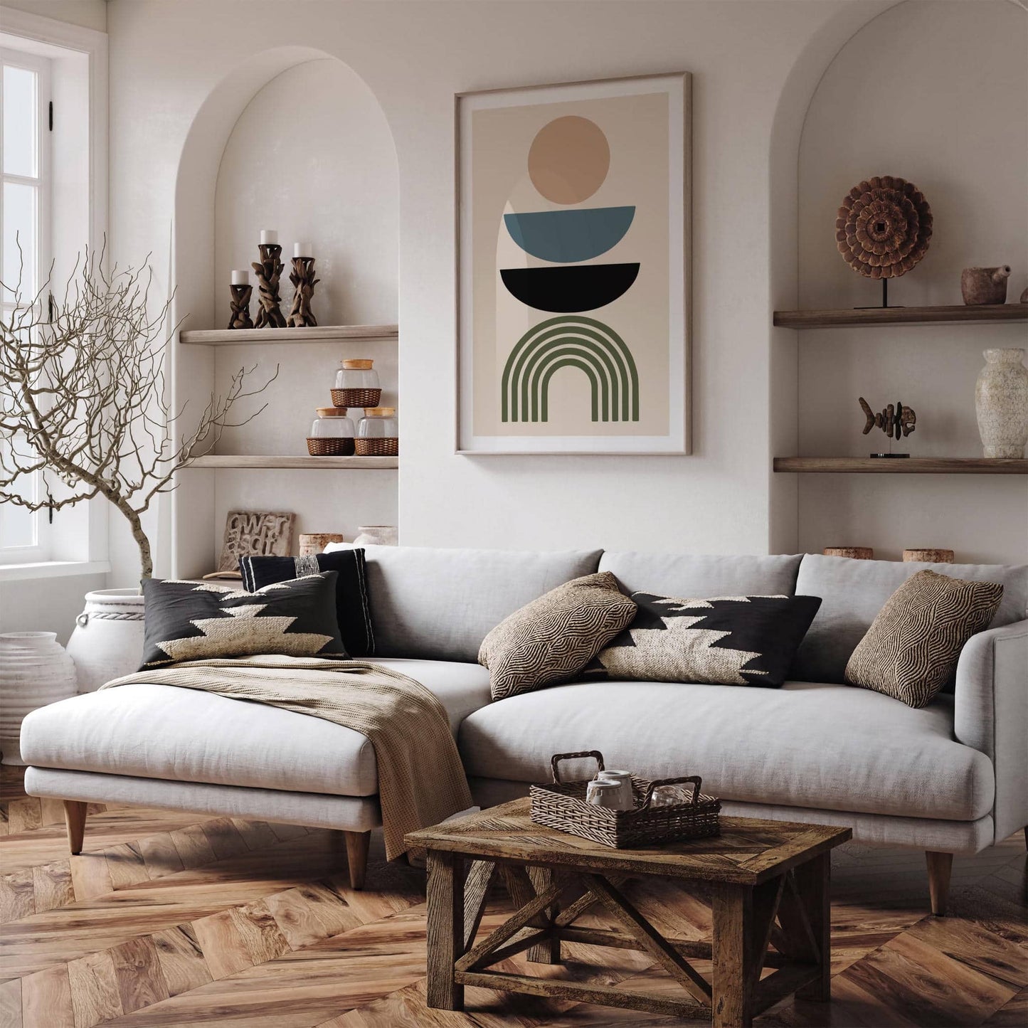 Modern Geometric Poster - Mancave Wall Decor