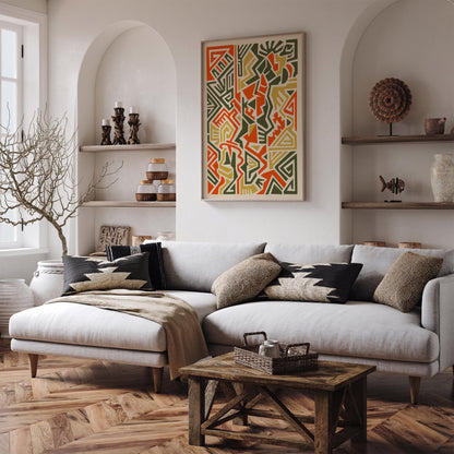 Boho African Maze Abstract Poster
