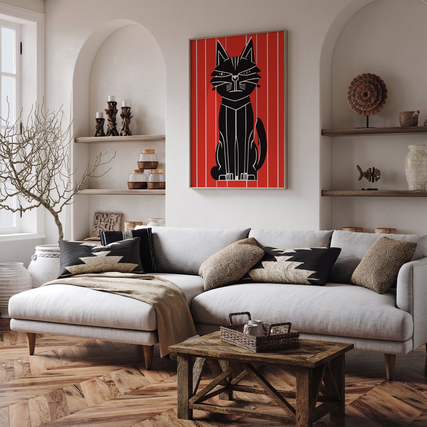 Japanese Cat Artwork Wall Art