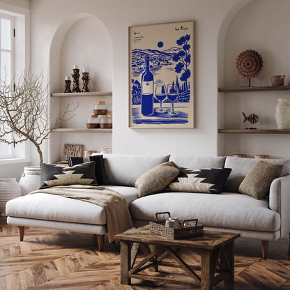 Spain La Rioja Wine Collection Blue Poster
