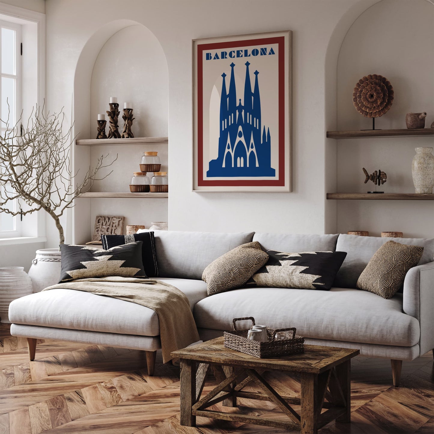 Barcelona Travel Poster - Retro Aesthetic Art Print