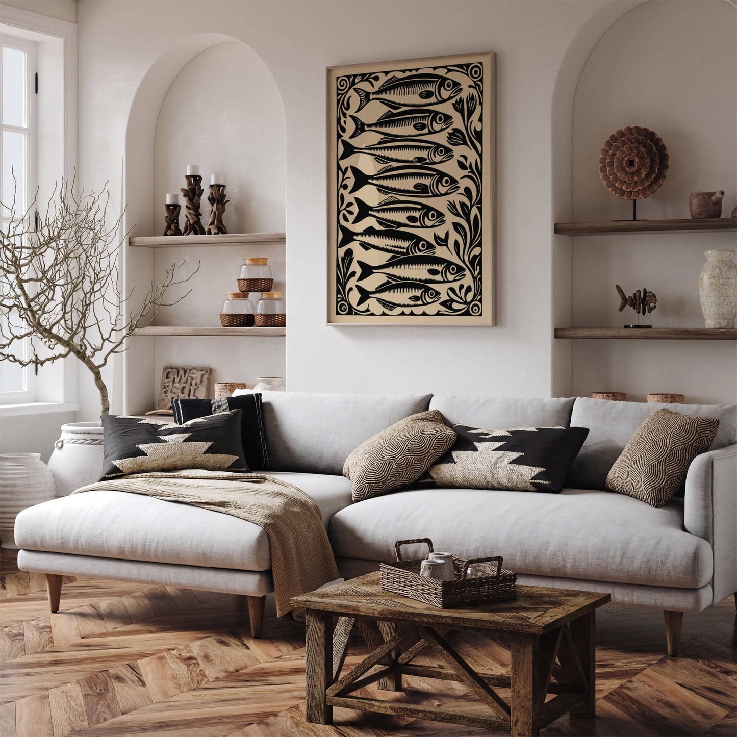Black Sardines Rococo Poster