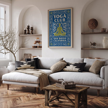 Blue Yoga Club San Diego California Poster