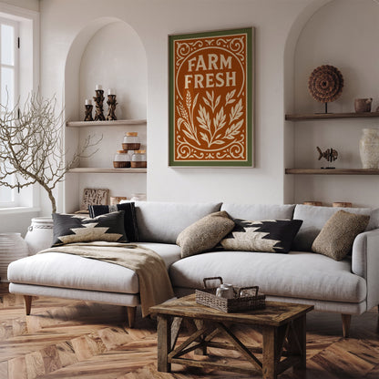 Farm Fresh Quote Poster - Farmhouse Wall Art Decor