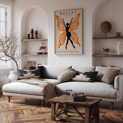 Ballet Poster with Orange Butterfly Dancer