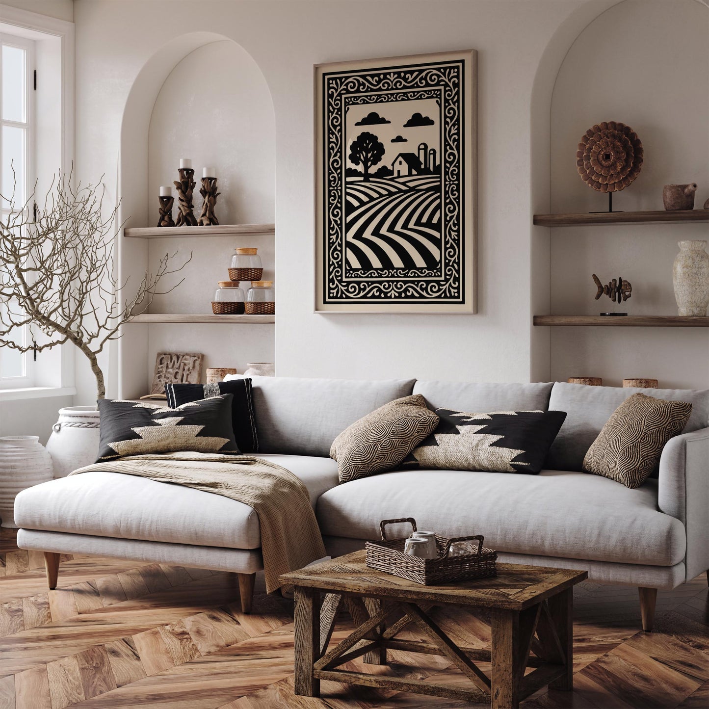Iowa Landscape Geometric Poster