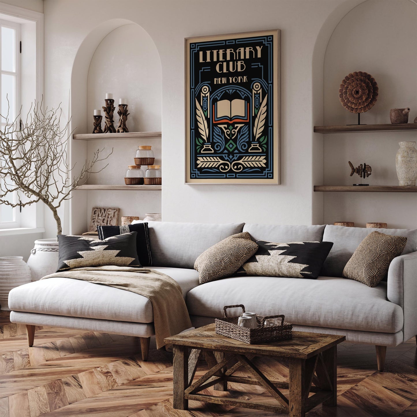 Literary Club New York City Poster - Art Deco Style Home Decor
