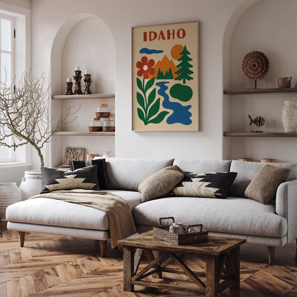 Idaho Retro Minimalist Travel Poster