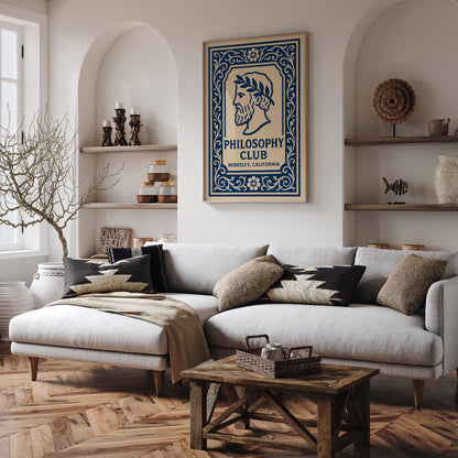 Navy Blue Berkeley Philosophy Club Art Poster