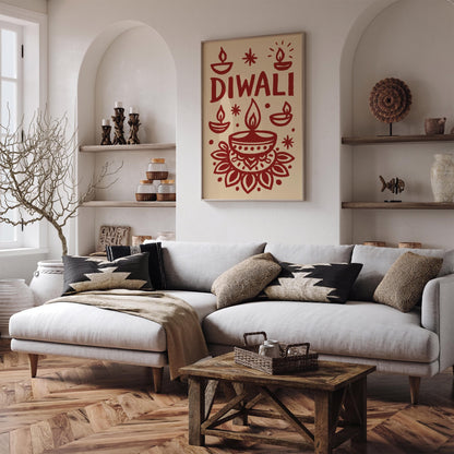 Diwali Poster - Hindu Festival of Lights Wall Art