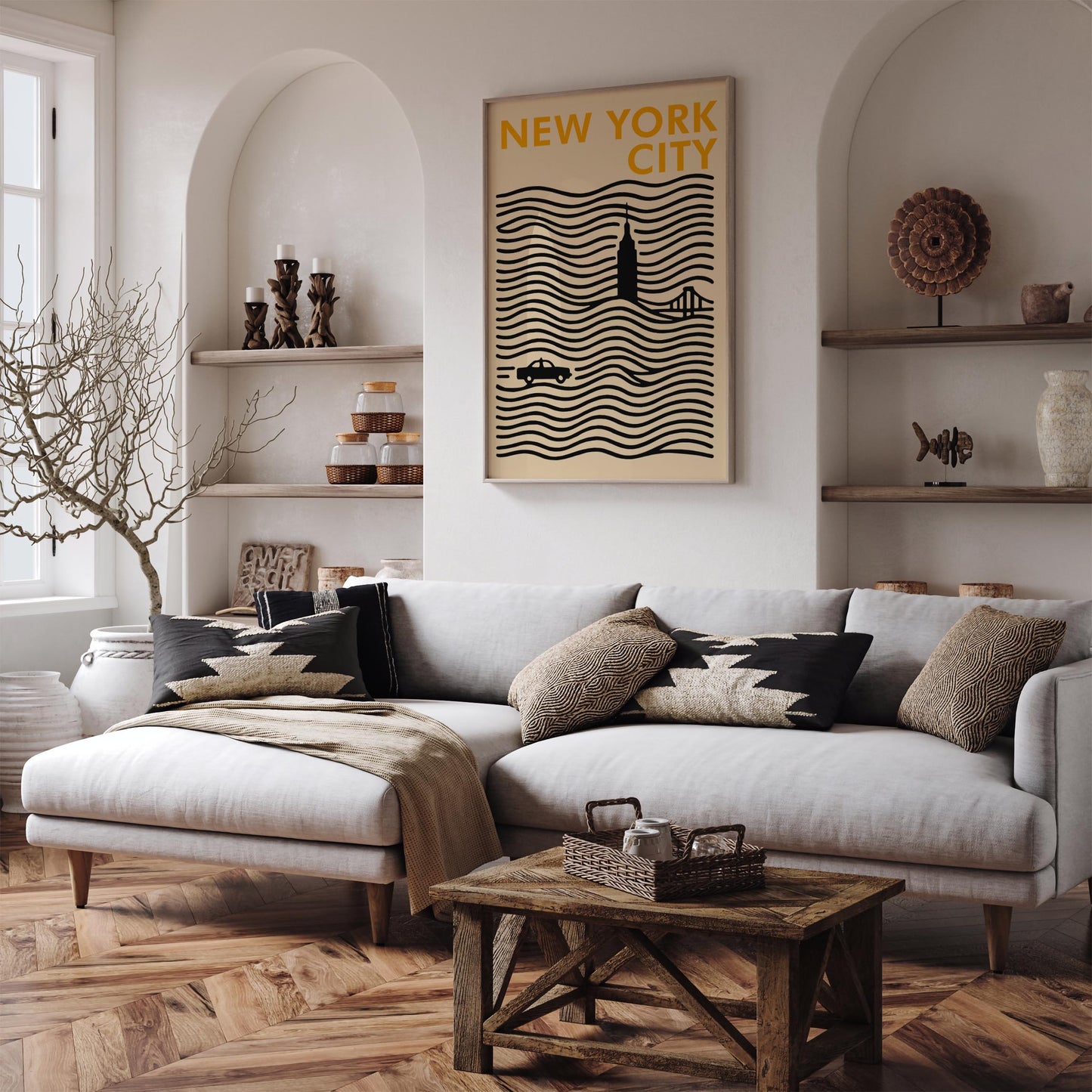 Modern New York City Poster - Minimalist Travel Print
