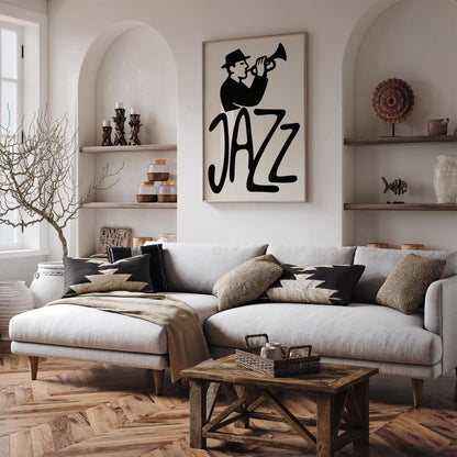 Jazz Music Poster - Retro Jazz Musician Art Print