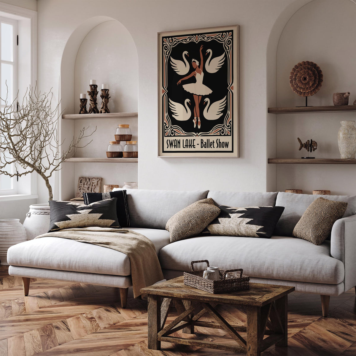 Swan Lake Ballet Art Nouveau Poster