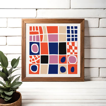 Mid Century Abstract Square Print 2024