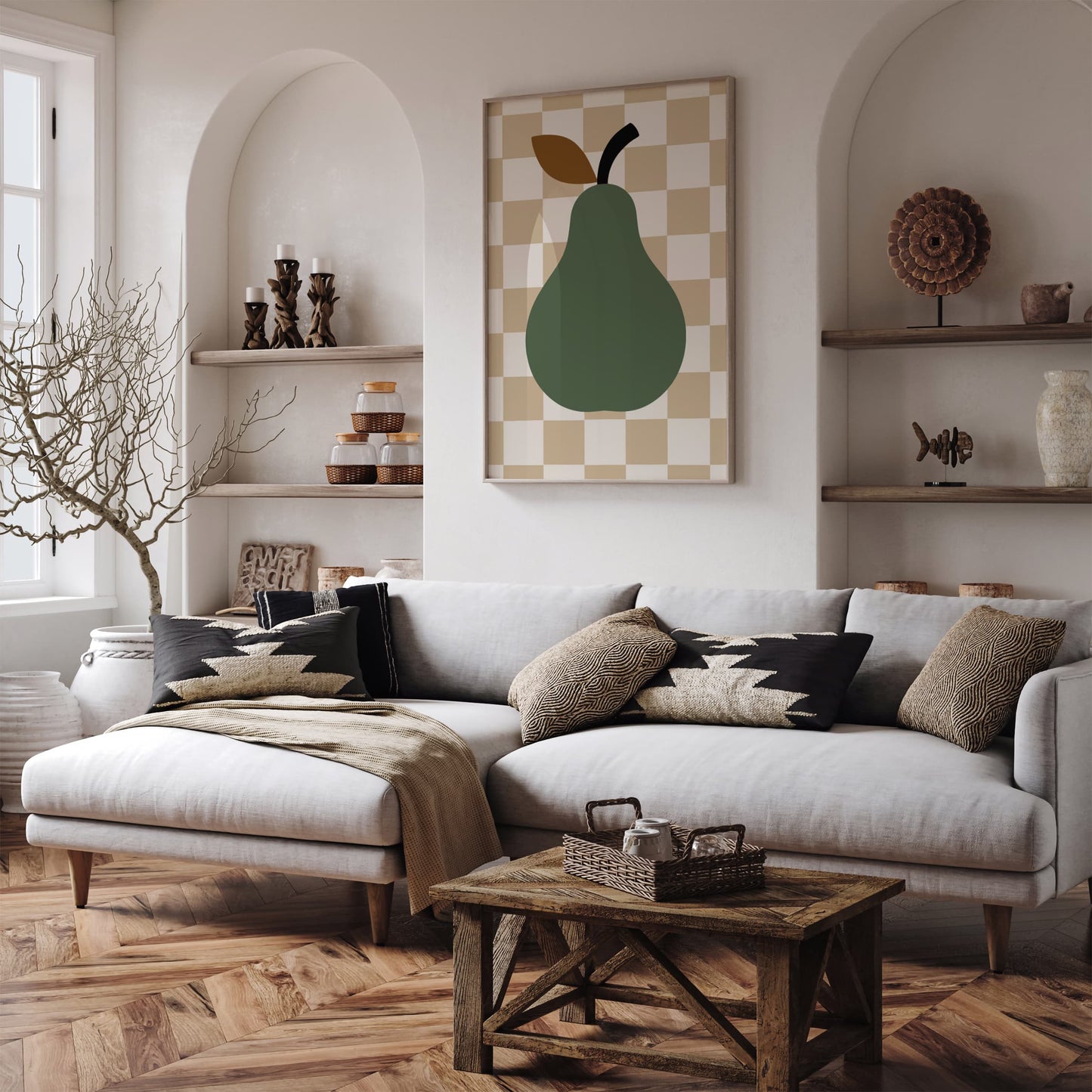 Green Pear Fruit Poster – Scandinavian Style Wall Art