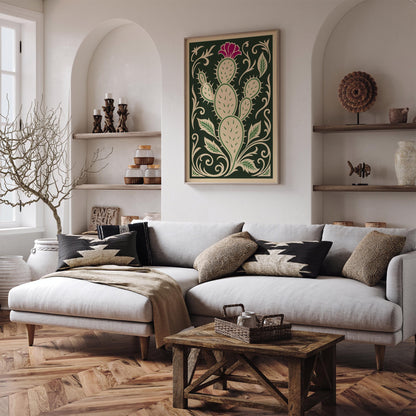 Green Abstract Cactus Poster