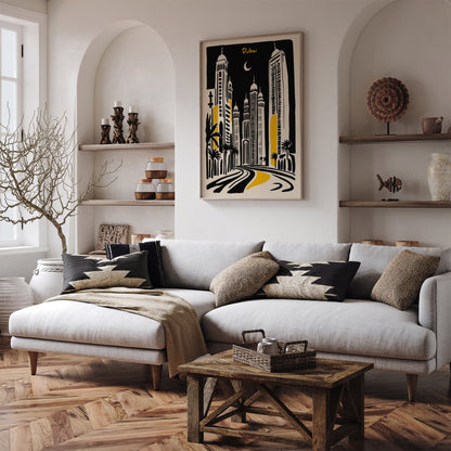Dubai Cityscape Retro Travel Art Print