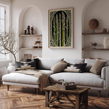Asparagus Rococo Style Kitchen Wall Art Poster