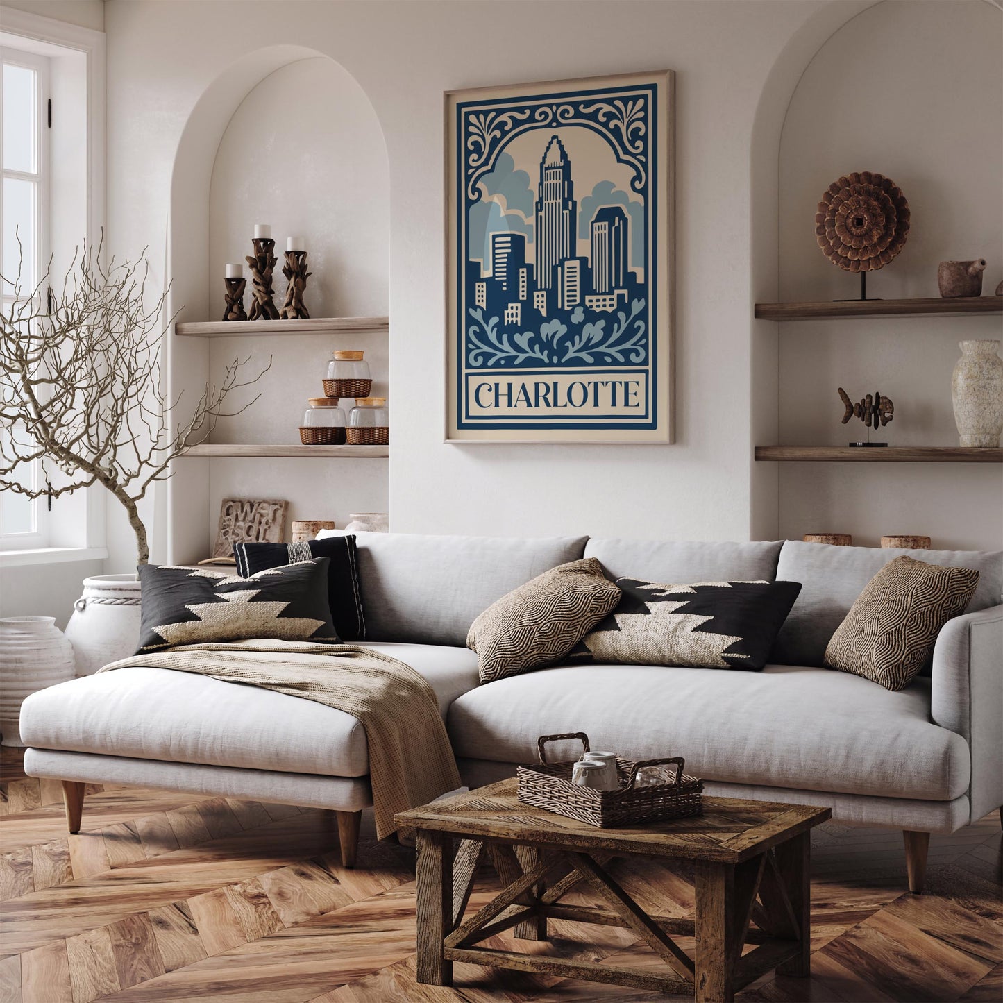 Charlotte, USA Travel Poster – Charlotte Wall Art Print