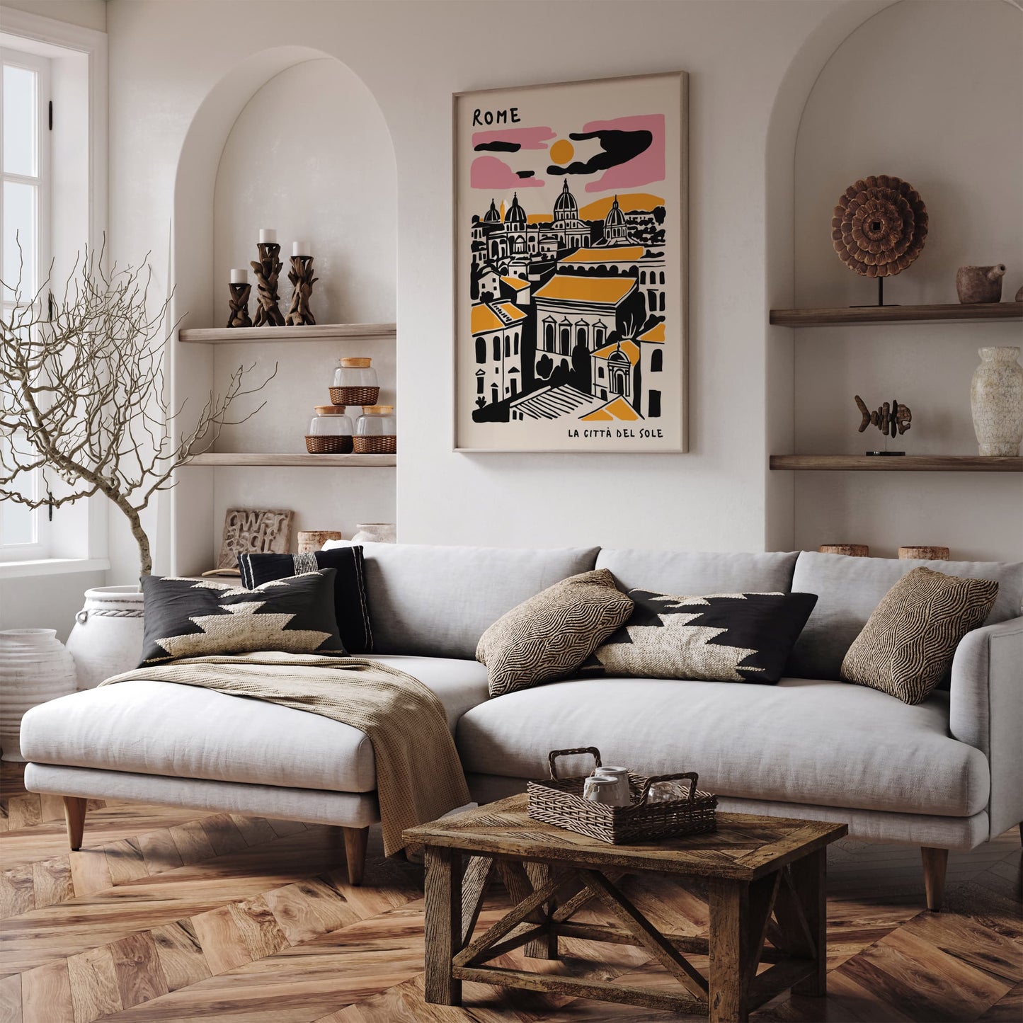 Rome Cityscape Poster - Italy Travel Wall Art Print