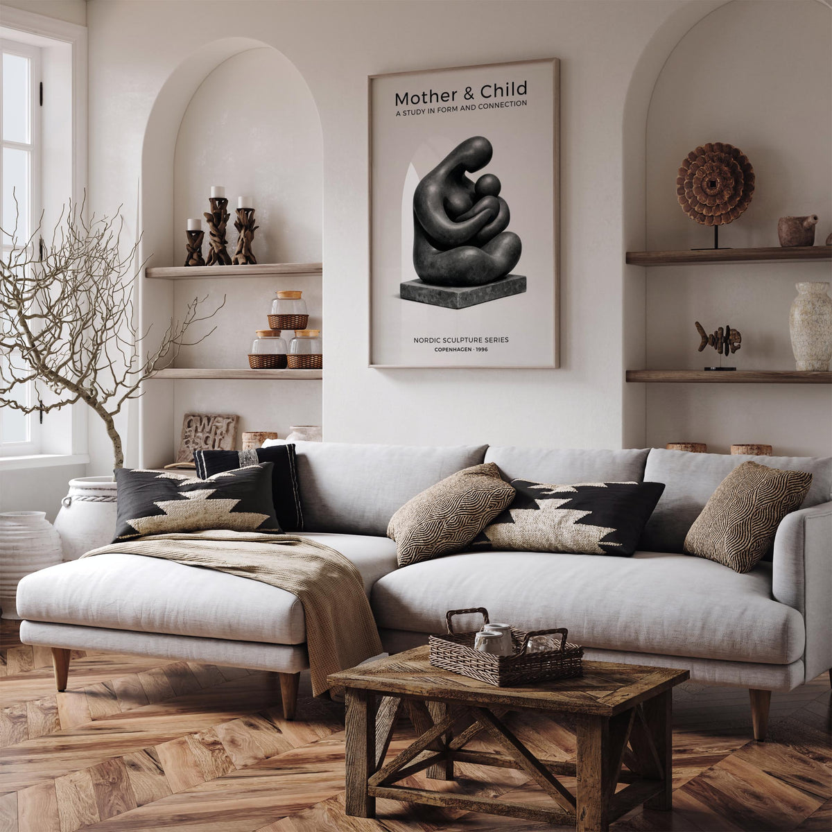 Mother and Child Scandinavian Art Poster