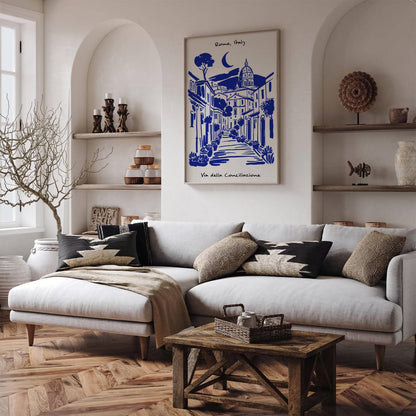 Rome Italy Blue Cityscape Poster