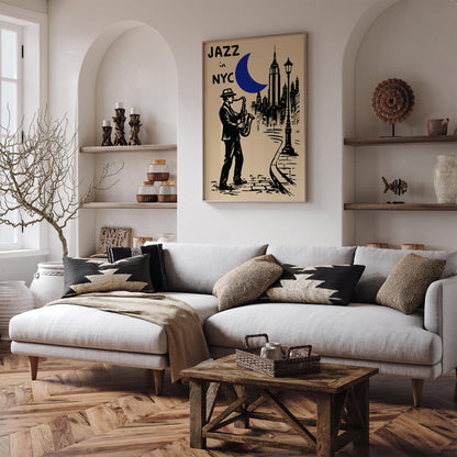 New York City Vintage Jazz Music Art Poster