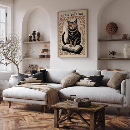 International World Book Day Cat Wall Art Print