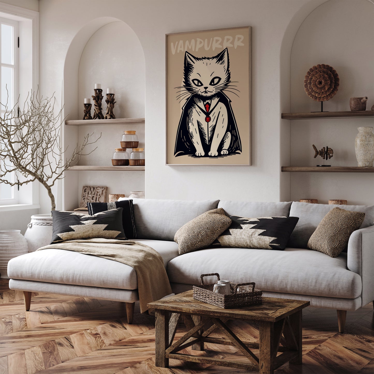 Vampurrr - Vampire Cat Wall Art Print