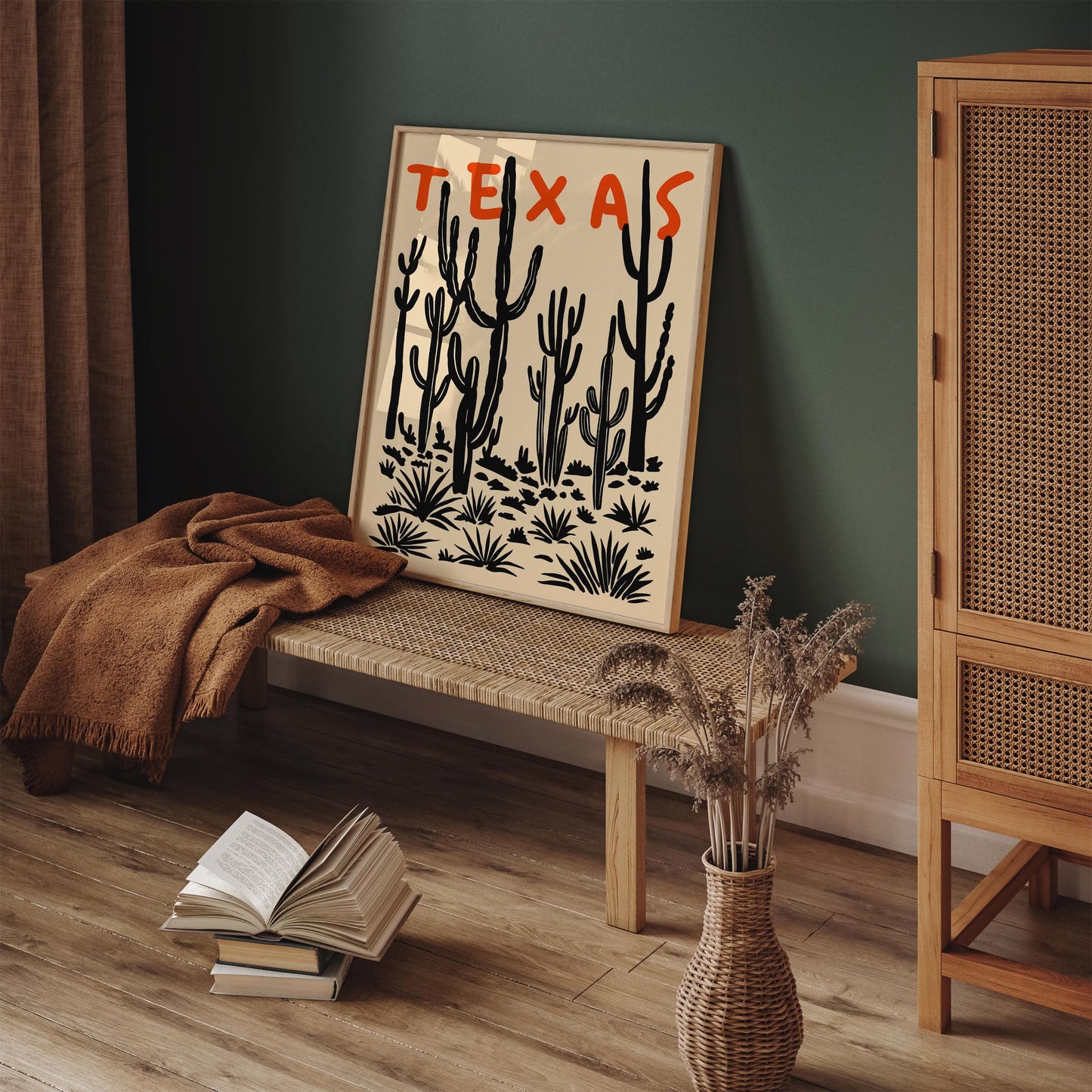 Texas Cactus Poster - Desert Plant Wall Art Print