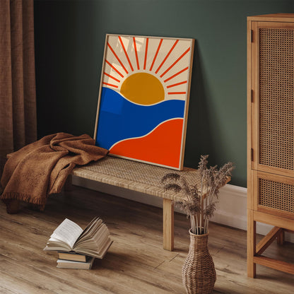 Mid Century Modern Sunset Poster
